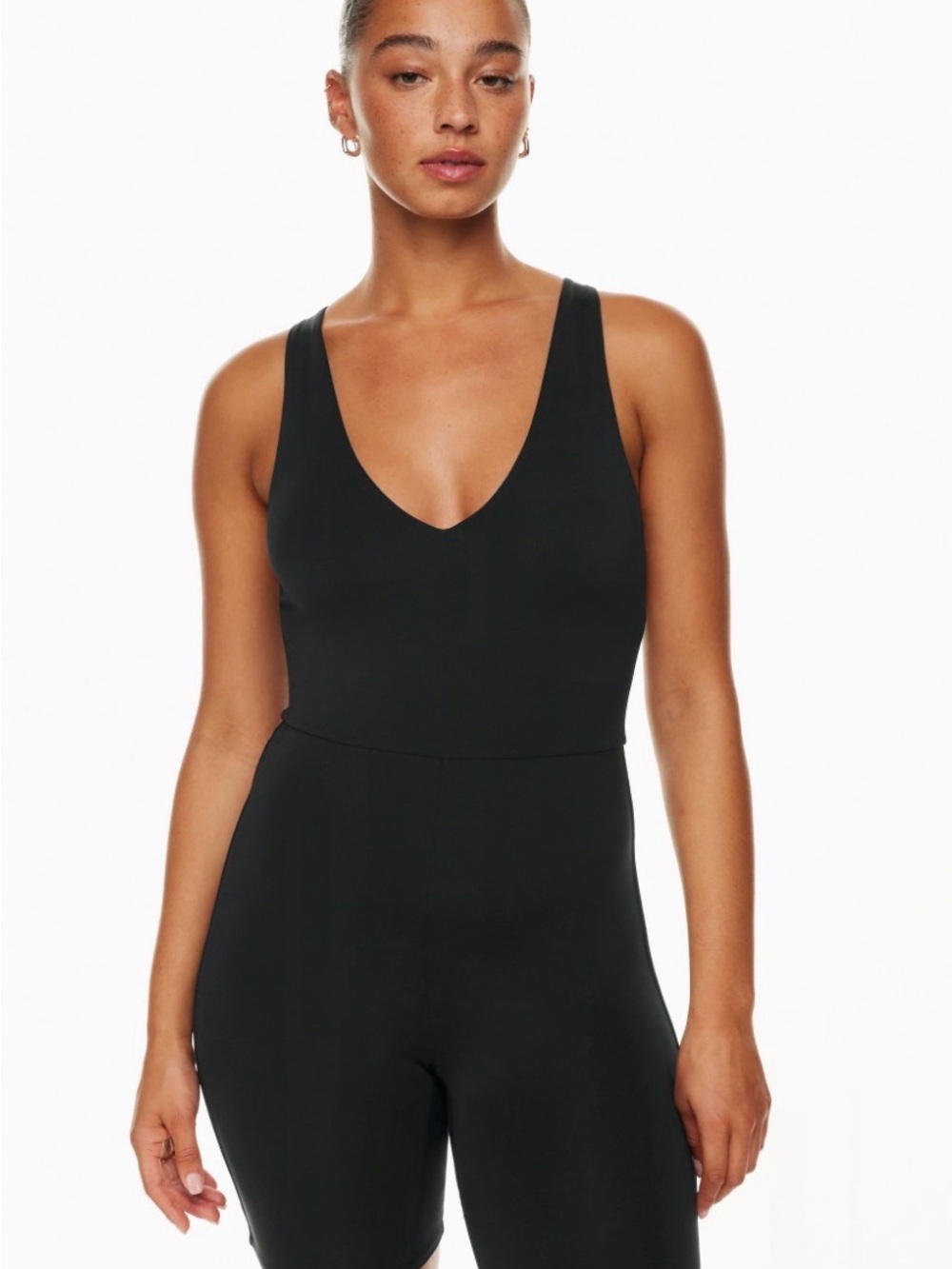 Aritzia Black Sleeveless V-Neck Romper
